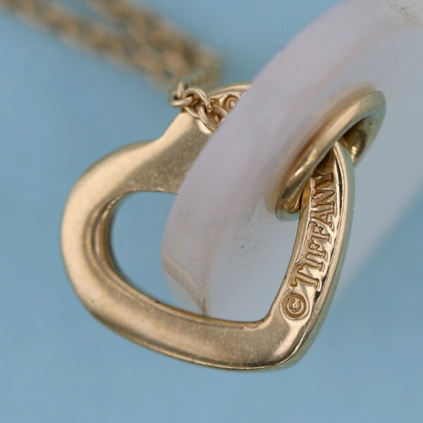 Tiffany Shell Heart Mother Of Pearl Necklace Yellow Gold